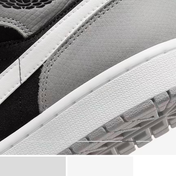 Brand New Air Jordan 1 Mid SE Color Black/ White/Light Smoke Grey/University Red - Picture 6 of 7